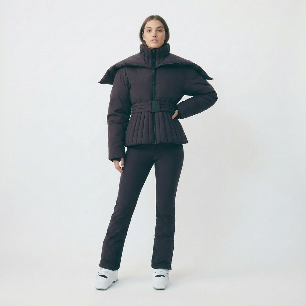 Waterafstotende ski-jas met afritsbare capuchon en getailleerde pasvorm voor dames