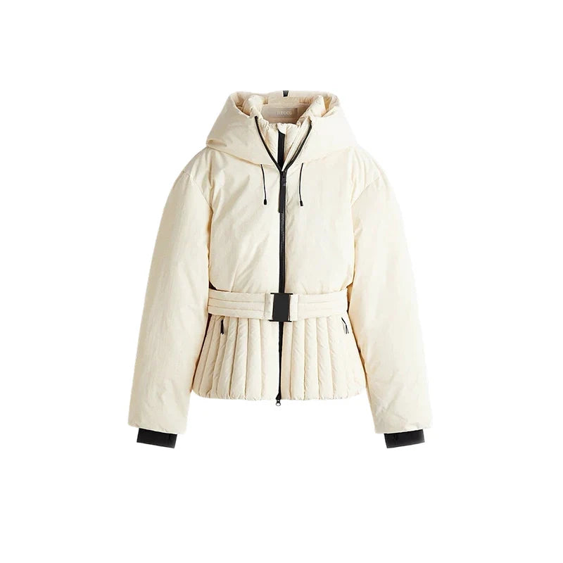 Waterafstotende ski-jas met afritsbare capuchon en getailleerde pasvorm voor dames