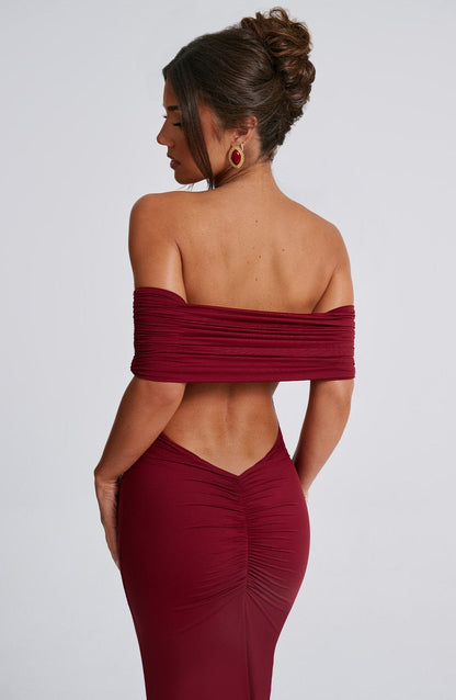 Backless maxi-jurk met verfijnde elegantie en lange lengte voor dames