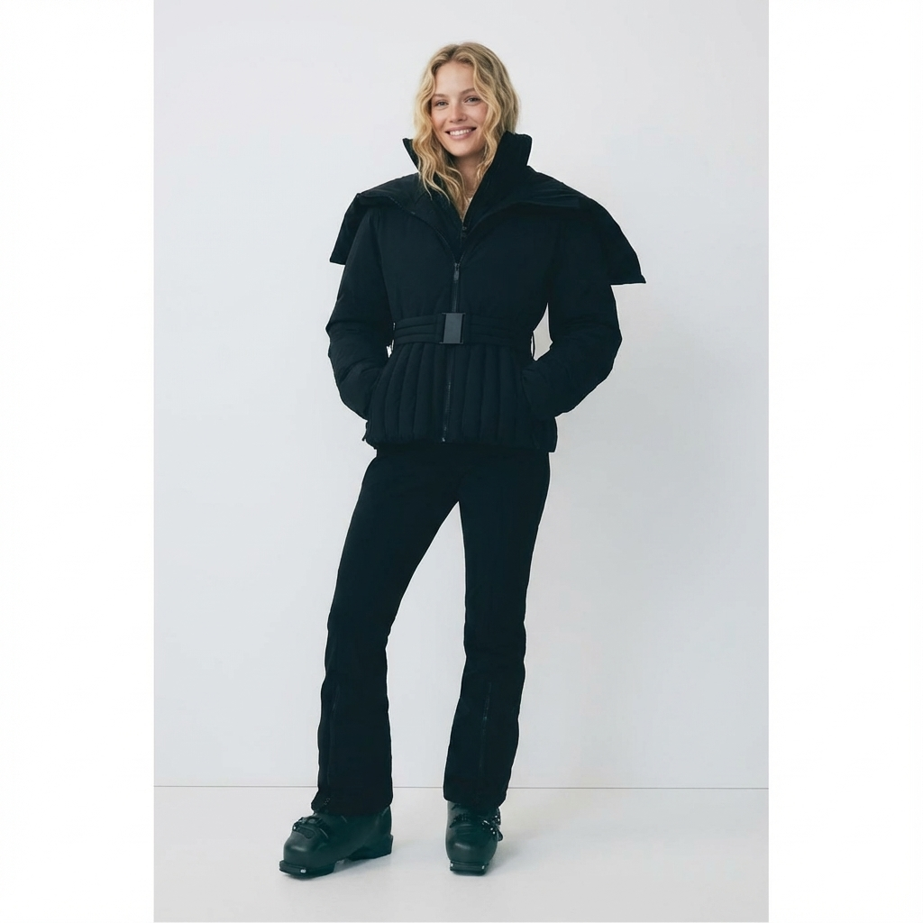 Waterafstotende ski-jas met afritsbare capuchon en getailleerde pasvorm voor dames