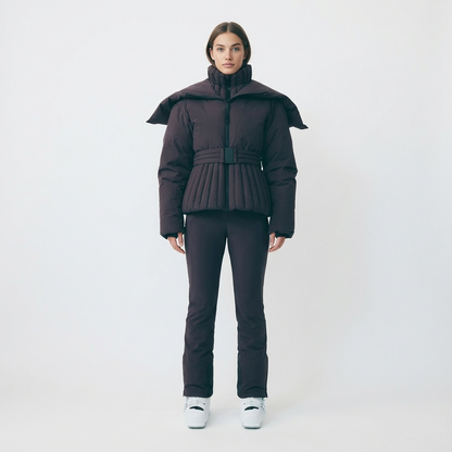 Waterafstotende ski-jas met afritsbare capuchon en getailleerde pasvorm voor dames