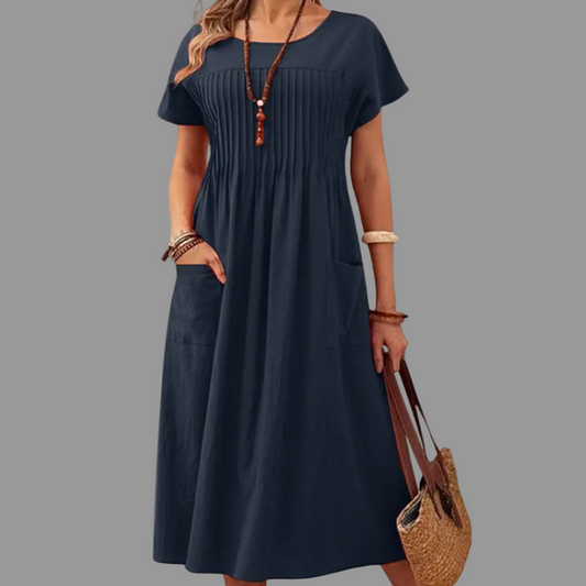 Elegante midi-jurk met verfijnde snit voor dames