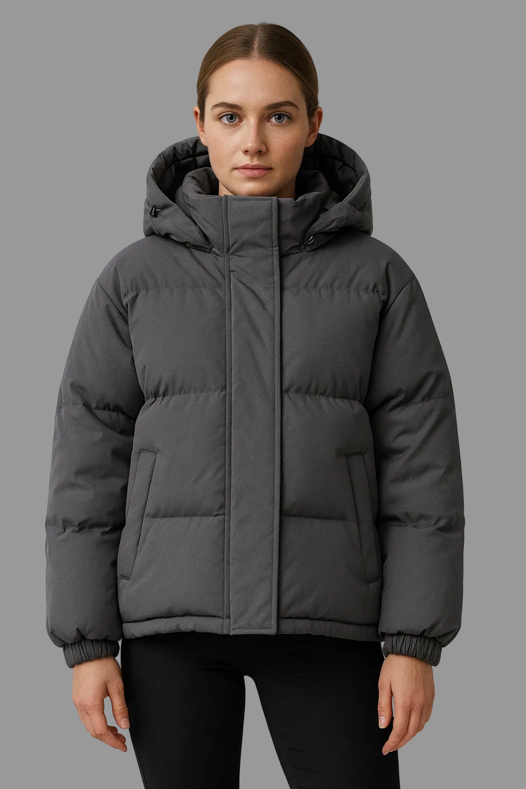 Gewatteerde winterjas met capuchon voor dames