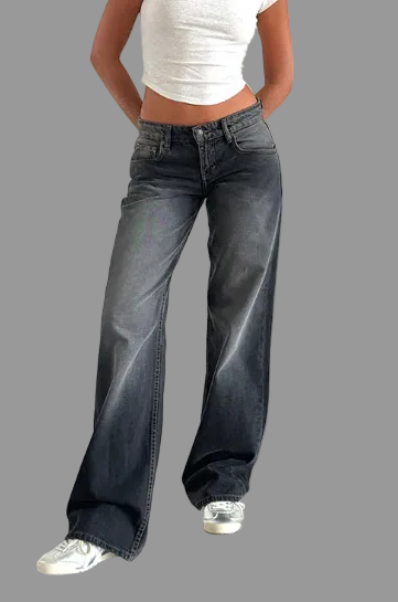 Jeans met lage taille en klassieke pasvorm voor dames