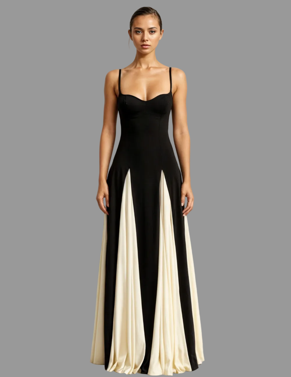 Lange damesjurk met elegante uitstraling en vloeiende snit