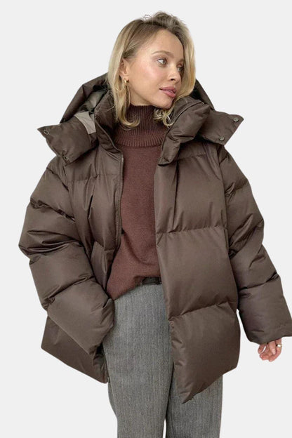 Oversized puffer winterjas met capuchon voor dames