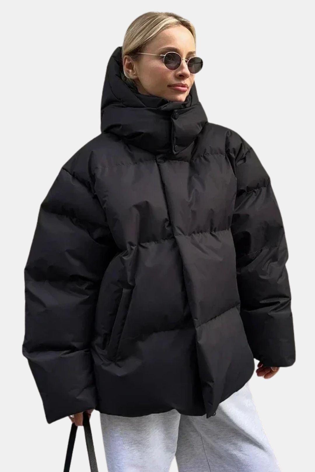 Oversized puffer winterjas met capuchon voor dames