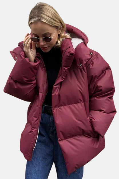 Oversized puffer winterjas met capuchon voor dames