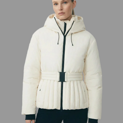 Waterafstotende ski-jas met afritsbare capuchon en getailleerde pasvorm voor dames