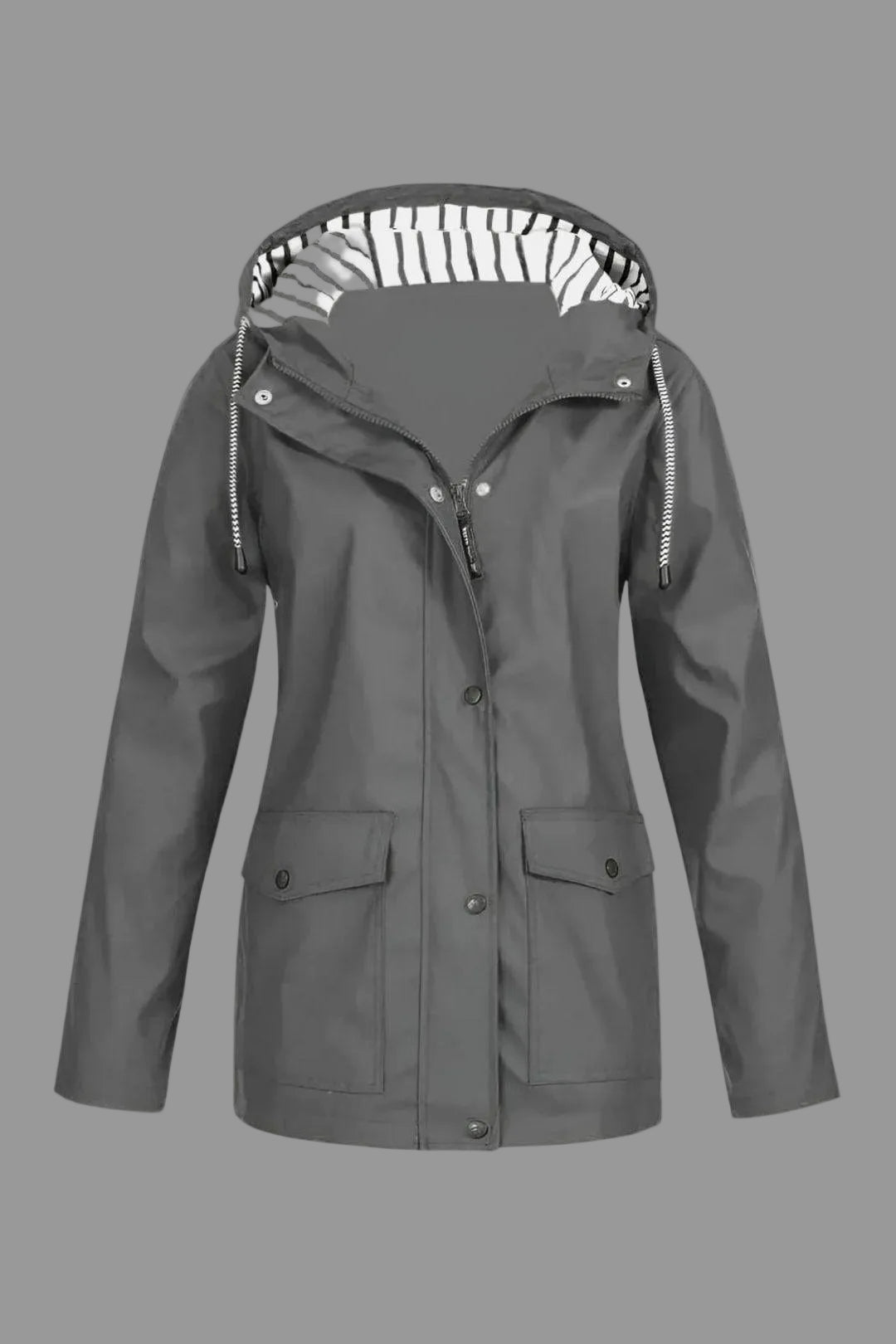 Waterdichte windjack dames met capuchon en rits