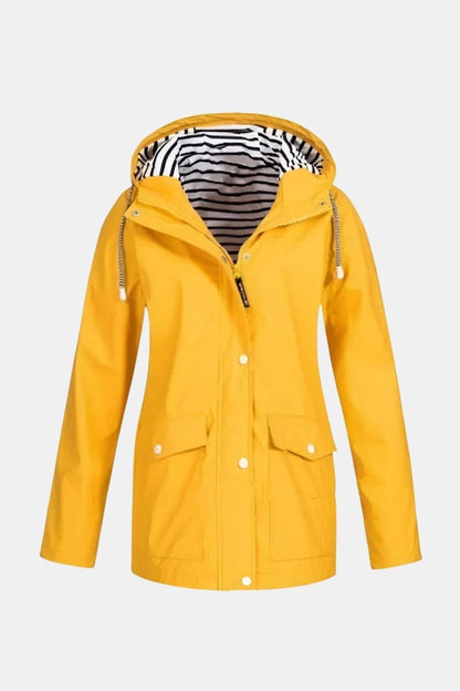 Waterdichte windjack dames met capuchon en rits