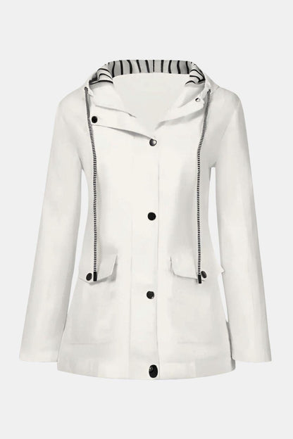 Waterdichte windjack dames met capuchon en rits