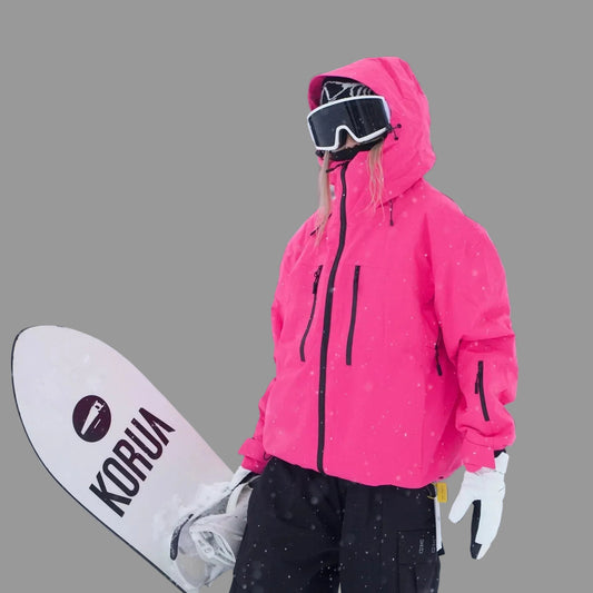 Waterdichte ski-jas met capuchon en ritssluiting voor dames